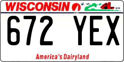 WI license plate 672YEX