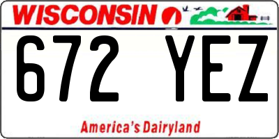 WI license plate 672YEZ