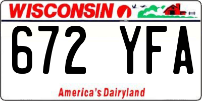 WI license plate 672YFA
