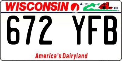 WI license plate 672YFB