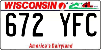 WI license plate 672YFC