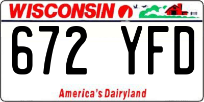 WI license plate 672YFD