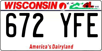 WI license plate 672YFE