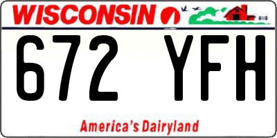 WI license plate 672YFH