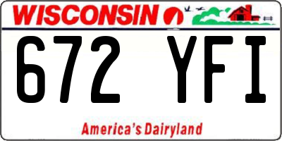 WI license plate 672YFI