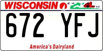 WI license plate 672YFJ