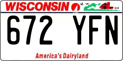 WI license plate 672YFN
