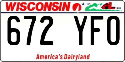WI license plate 672YFO