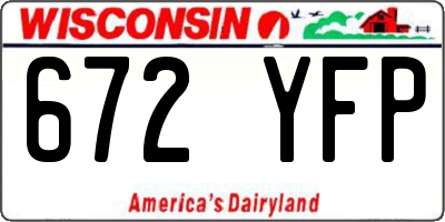 WI license plate 672YFP