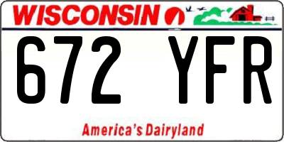 WI license plate 672YFR