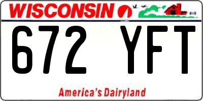 WI license plate 672YFT