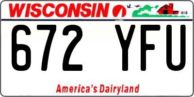 WI license plate 672YFU