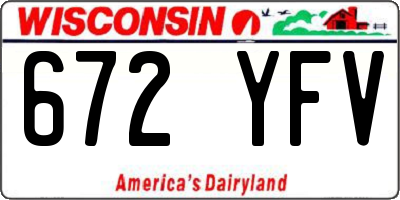 WI license plate 672YFV