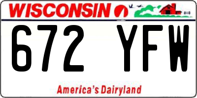 WI license plate 672YFW