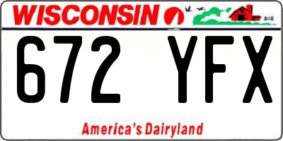 WI license plate 672YFX