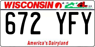 WI license plate 672YFY