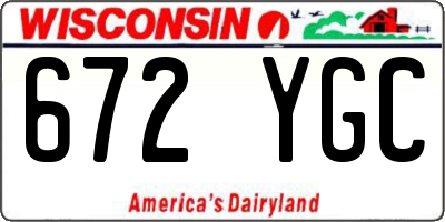 WI license plate 672YGC