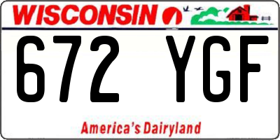 WI license plate 672YGF