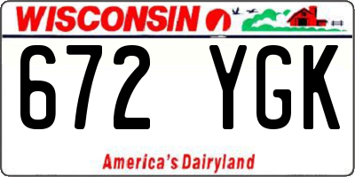 WI license plate 672YGK
