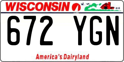 WI license plate 672YGN