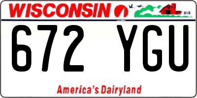 WI license plate 672YGU