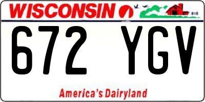 WI license plate 672YGV