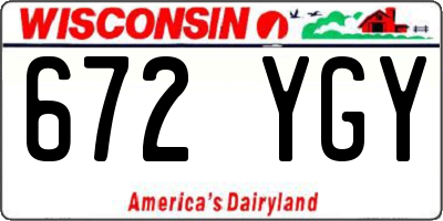 WI license plate 672YGY