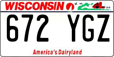 WI license plate 672YGZ