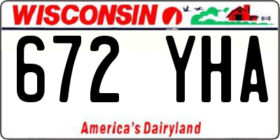 WI license plate 672YHA