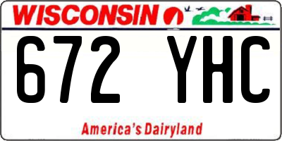 WI license plate 672YHC