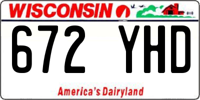 WI license plate 672YHD