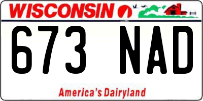 WI license plate 673NAD