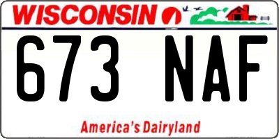 WI license plate 673NAF