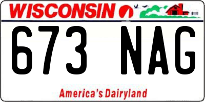 WI license plate 673NAG