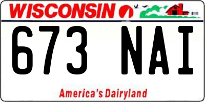 WI license plate 673NAI