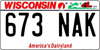 WI license plate 673NAK