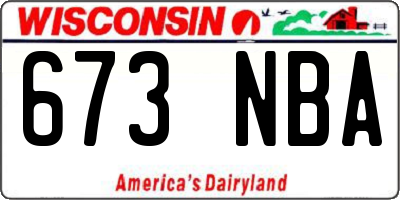 WI license plate 673NBA