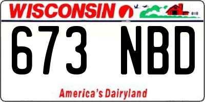 WI license plate 673NBD