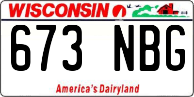 WI license plate 673NBG