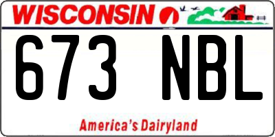 WI license plate 673NBL