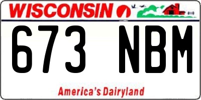 WI license plate 673NBM