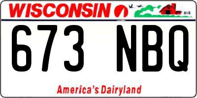 WI license plate 673NBQ