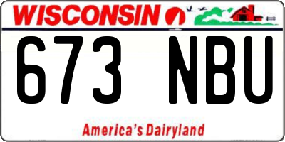 WI license plate 673NBU