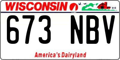 WI license plate 673NBV