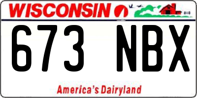 WI license plate 673NBX