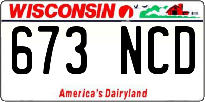 WI license plate 673NCD