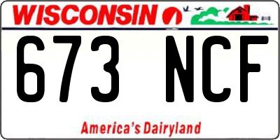 WI license plate 673NCF