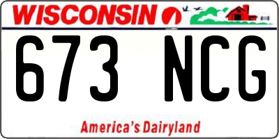 WI license plate 673NCG