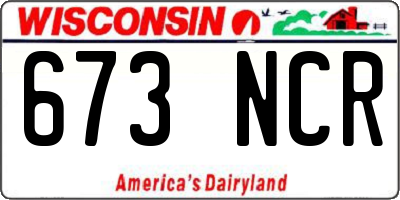 WI license plate 673NCR