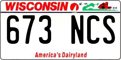 WI license plate 673NCS